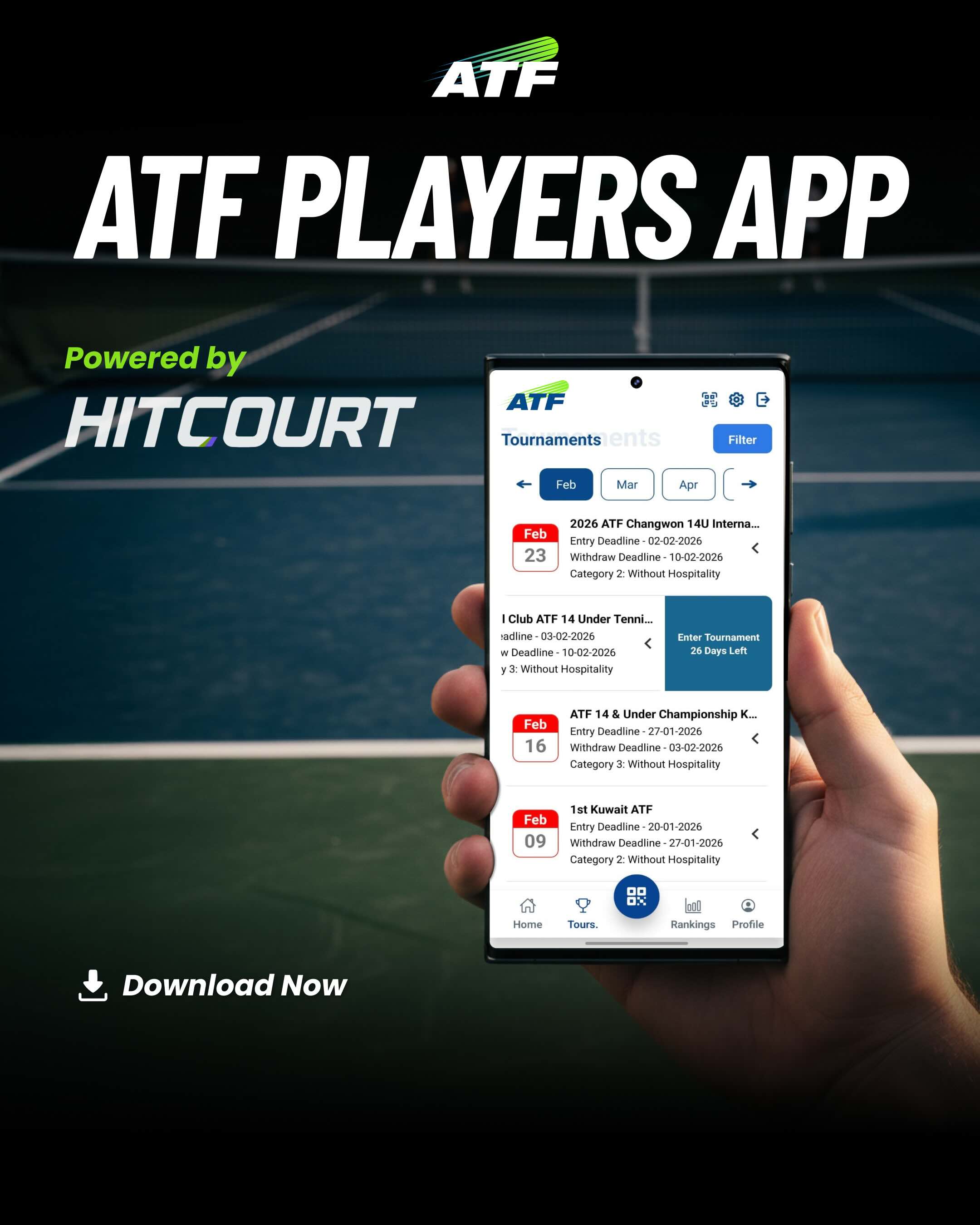 Launching ATF Players App powered by HitCourt